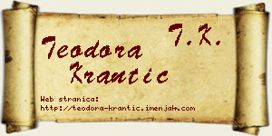 Teodora Krantić vizit kartica